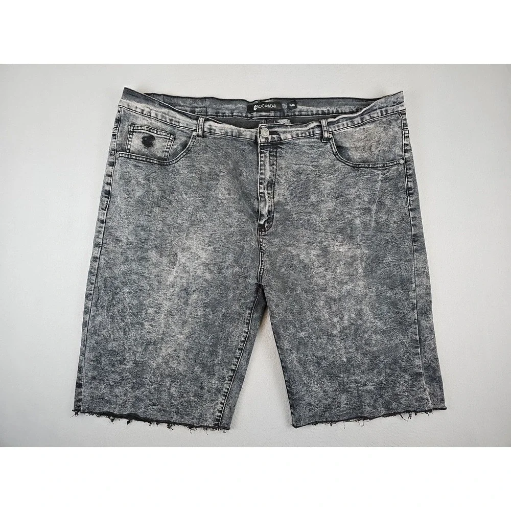 Rocawear Jean Shorts Men's 48 Distressed Black Cut Off Baggy Denim Y2K Grunge